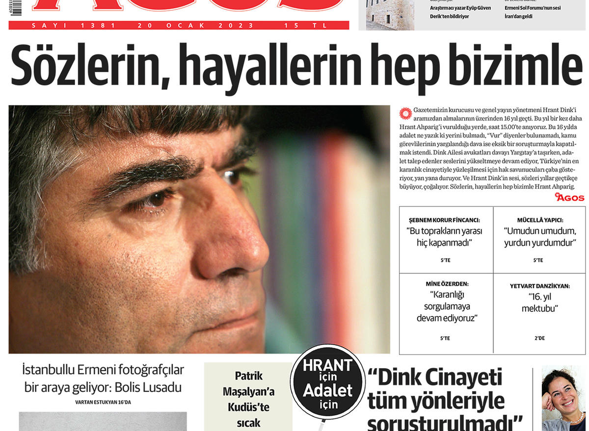 Agos yeni  sayısıyla bayilerde